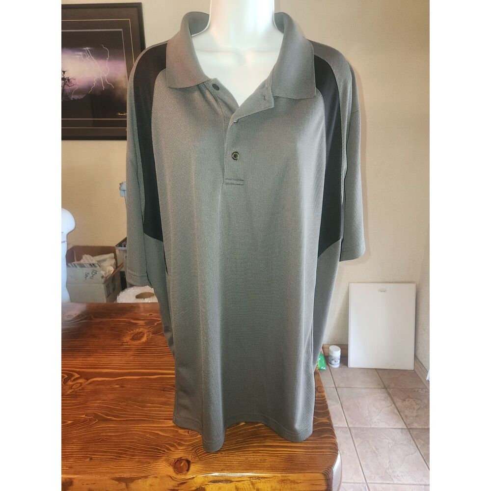 Grand Slam Golf Mens XXL Black T-Shirt Performance Polo Style Athletic Gym Top